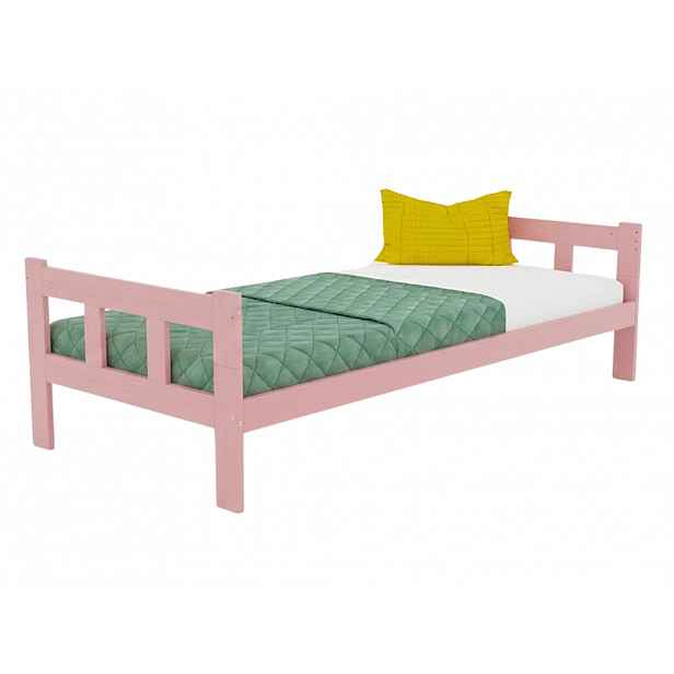 Benlemi Jednolůžko s čely FENCE 2v1 ze dřeva Zvolte barvu: Pastelově růžová, Zvolte rozměr: 80x190 cm