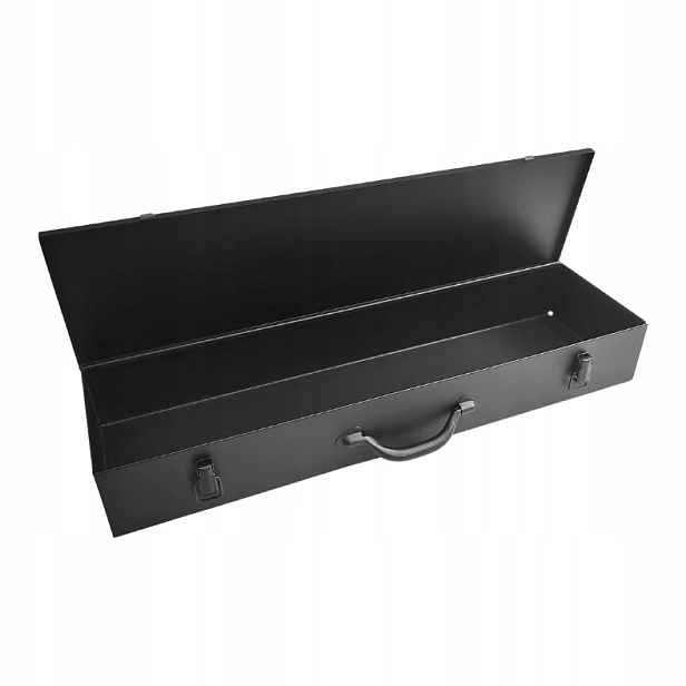 Černá kovová skříňka – 682 x 210 x 93 mm