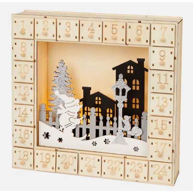 Dřevěný adventní kalendář dome pro samostatné doplnění Mikuláš 68