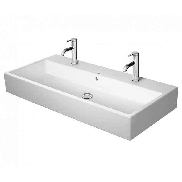 Duravit Vero Air - Dvojumyvadlo 100x47 cm, s přepadem, s otvory pro baterie, bílá 2350100024