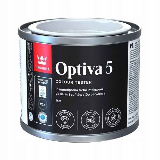 Tikkurila Barva na stěny a stropy Optiva Matt 5 základna „a“ bílá 0,9L