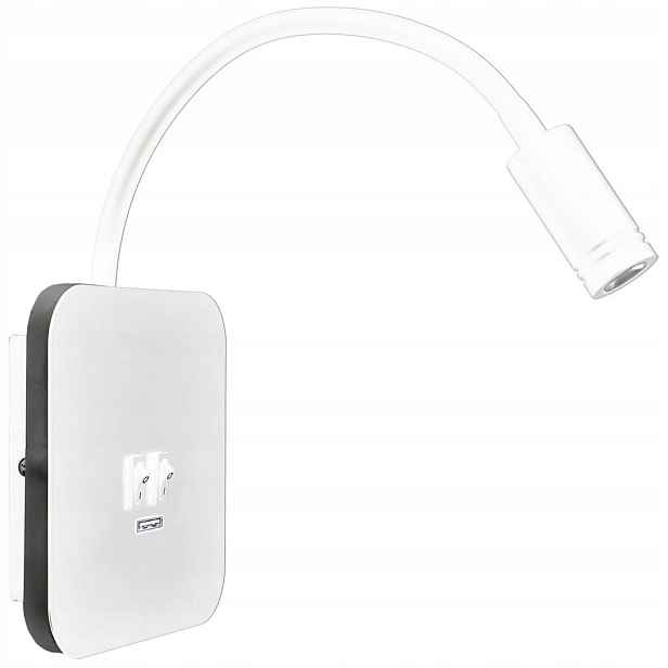 Noční Lampa Led Base ML6351, bílá, 630 lm, kov, Usb Milagro