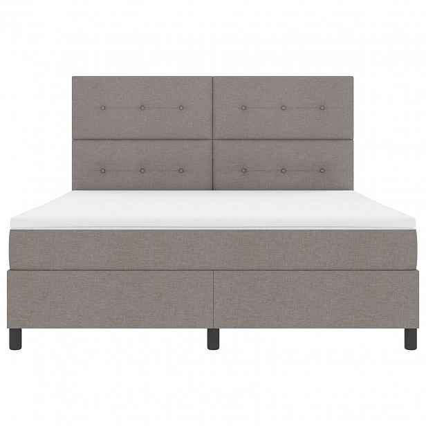 vidaXL Postel s boxspringem s LED pásky Taupe 180 x 200 cm textil