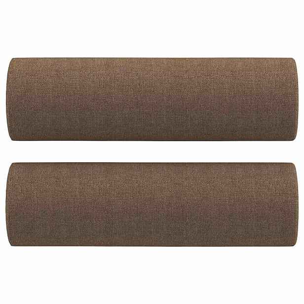 vidaXL Dekorační polštáře 2 ks hnědé Ø 15 x 50 cm textil