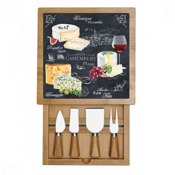 "World of cheese" 6dílná sada na podávání sýrů, 25 x 25 cm - Easy Life