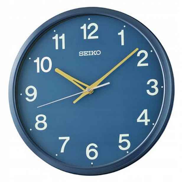 Čitelný Klasický Modrý Kulatý Japonský Hodinový Stroj Seiko QHA019E 30,5 cm