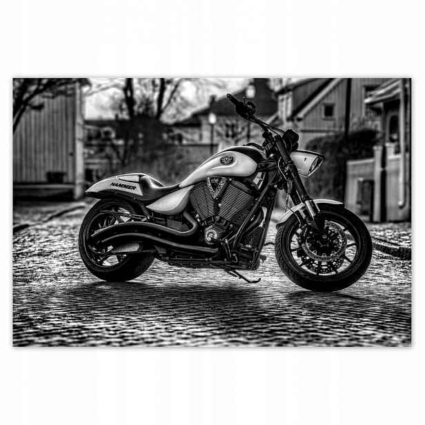 Plakáty 200x135 Černobílé foto motorka