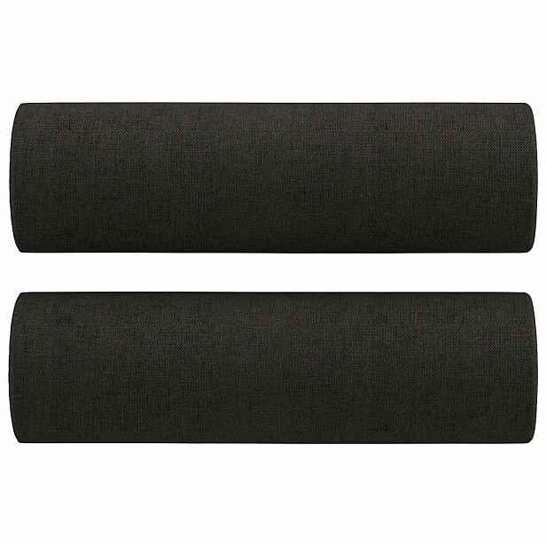 vidaXL Dekorační polštáře 2 ks černé Ø 15 x 50 cm textil