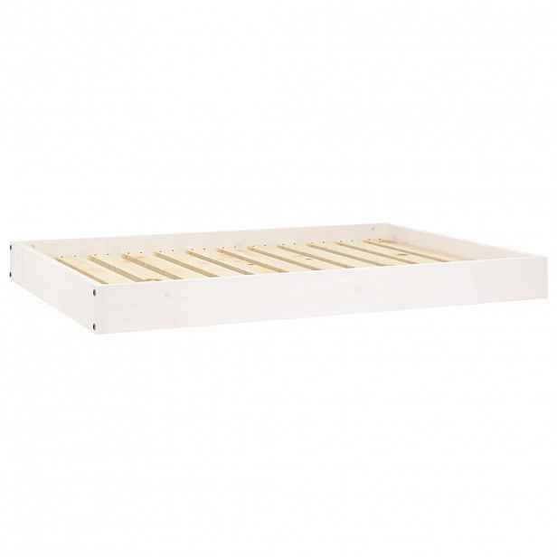 vidaXL Pelíšek pro psy bílý 101,5 x 74 x 9 cm masivní borovice