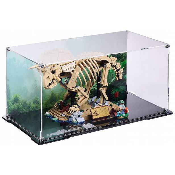 Vitrína s pozadím Blacked Brick pro Lego 77985 Jurský svět triceratops