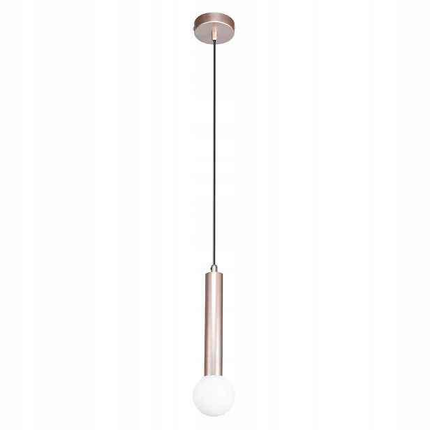 Závěsná lampa Italux Filano Kávová tuba 1xG9 5W Bílá Kulička