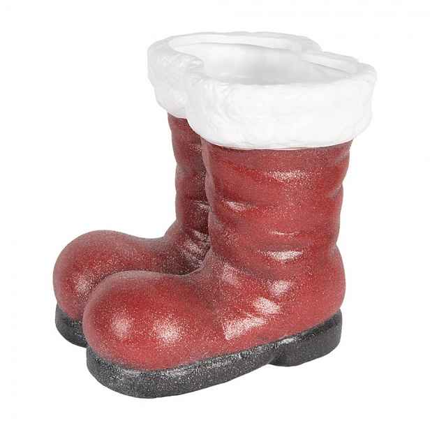 Červená vánoční dekorace santovy boty - 22*22*23 cm Clayre & Eef