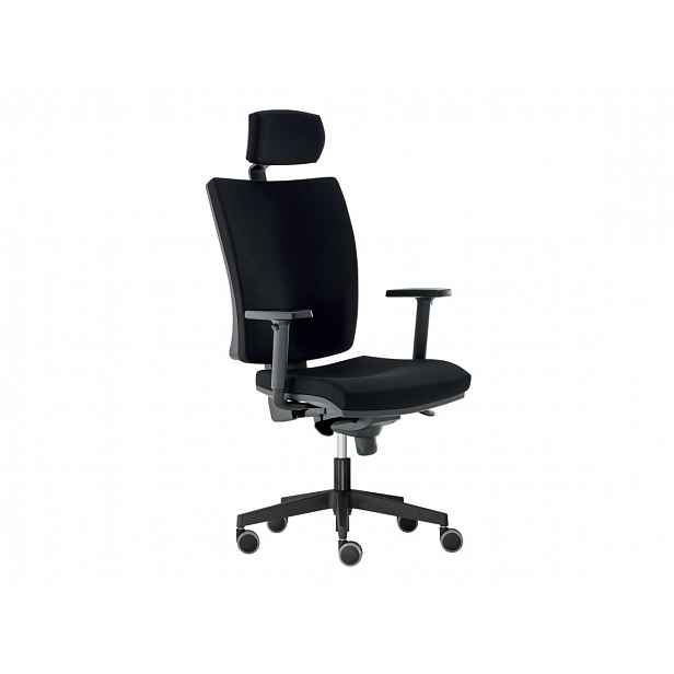 Kancelářská židle LARA VIP s podhlavníkem, černá - výška: 119-144 cm