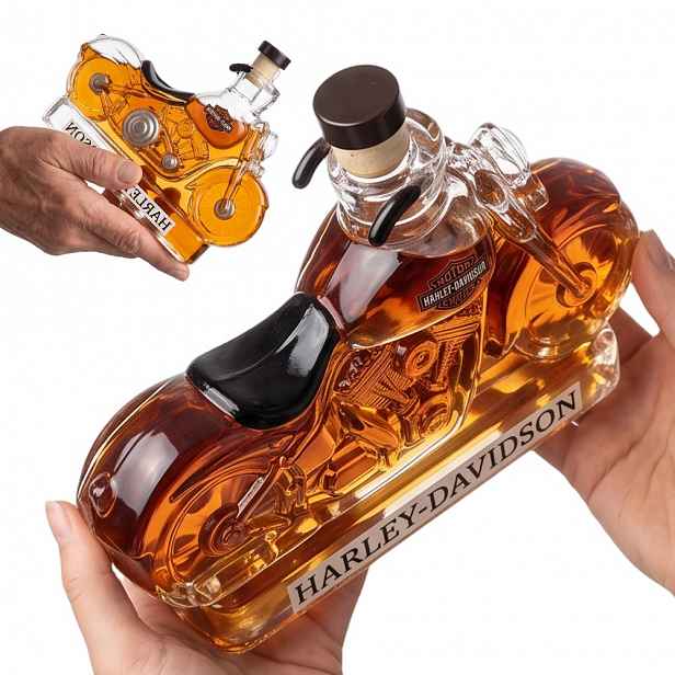 Karafa na whisky Motocykl 350 ml, průhledná Skleněná Lahvička do baru