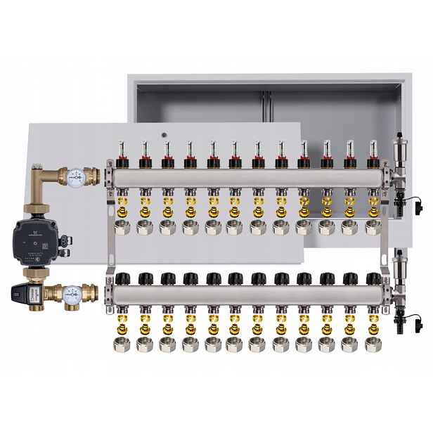 Nerezový rozdělovač pro podlahovku 12 box Pompa Grundfos Pex