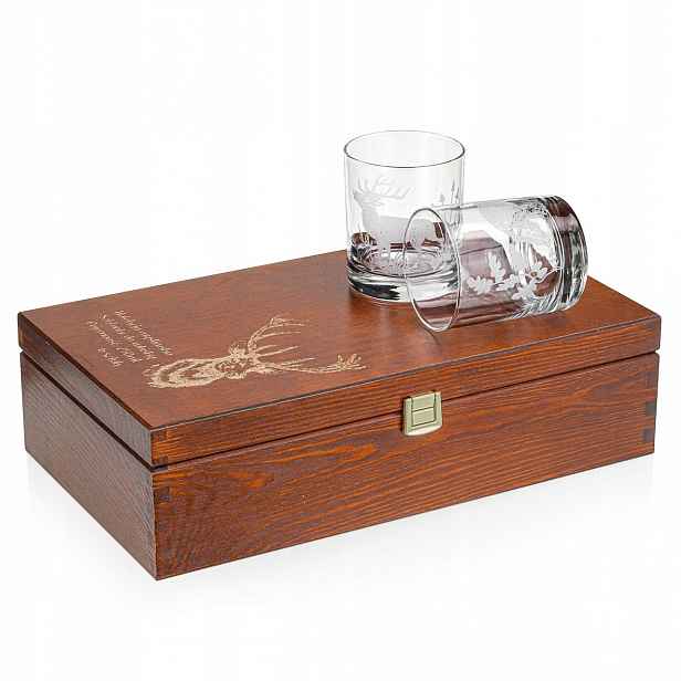 Sklenice na whisky Lovecké (0382) 300 ml 6 ks v krabičce s gravírováním