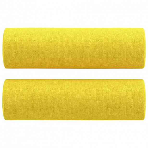 vidaXL Dekorační polštáře 2 ks světle žluté Ø 15 x 50 cm textil