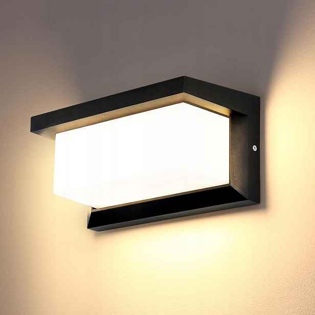 Led Venkovní Nástěnná Lampa 18W IP66 Voděodolná Nástěnná Lampa Černá