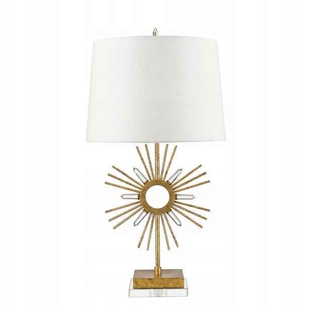 Stolní lampa Sun King zlatá s krystaly E27 60W Gilded Nola