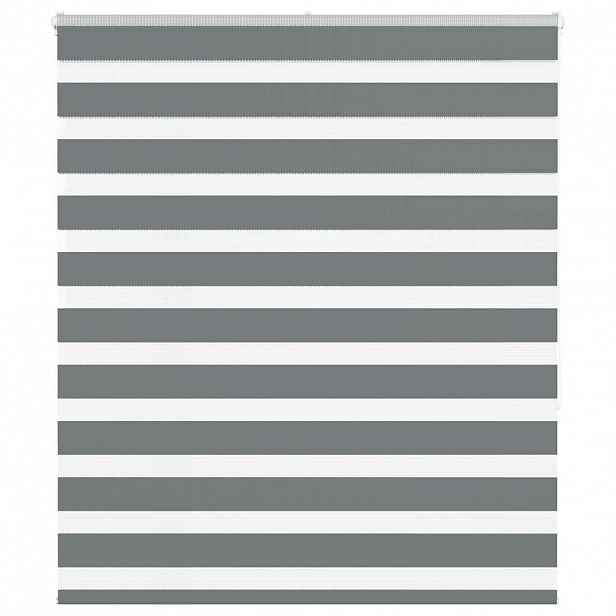vidaXL Zebra roleta tmavě šedá 125x150cm šířka látky 120,9cm polyester