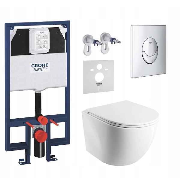 7v1 Sada Wc, Stelaz Grohe Slim Wc Mísa Omnires Mat Tornado Tlačítko