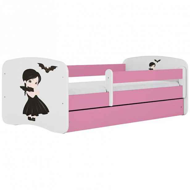 Dětská postel Babydreams+SZ+M růžová 80x180 Malá čarodějka