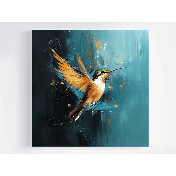 Obraz Na Plátně Canvas Olej Příroda Fauna Pták Kolibřík Let Dynamika 50x50