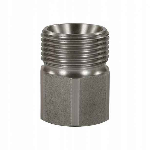Redukce z nerezové oceli Inox M22x1,5 Ag 3/8" Ig 500 bar