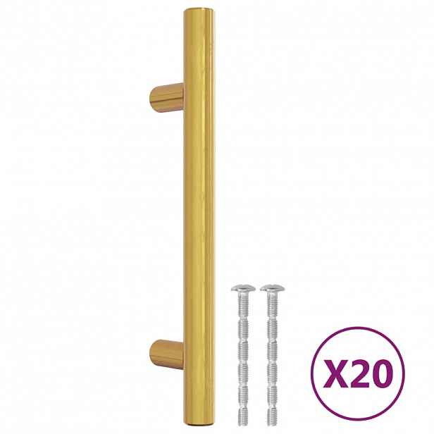 vidaXL Nábytkové úchytky 20 ks zlaté 96 mm nerezová ocel