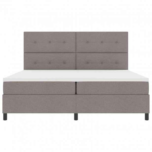 vidaXL Postel s boxspringem s LED pásky Taupe 200 x 200 cm textil