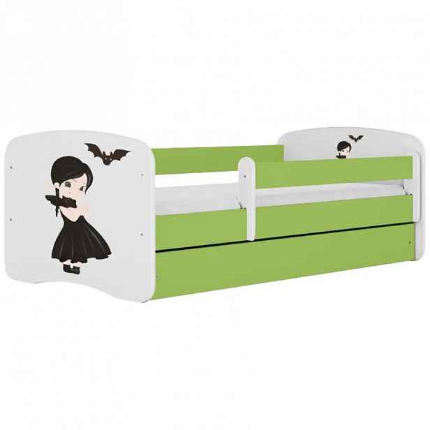 Dětská postel Babydreams+SZ+M zelená 80x180 Malá čarodějka