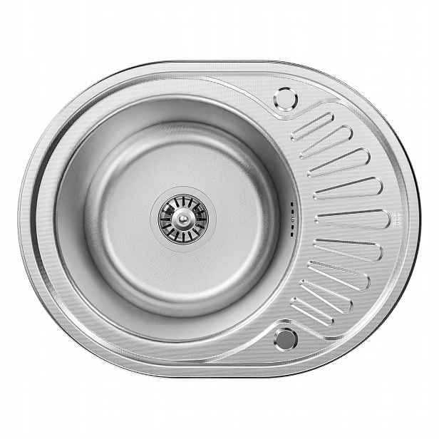 Kuchyňský Dřez 57X45 CM Nerezová Ocel 201 Inox Se Sifonem