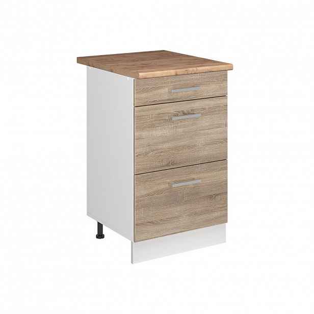 Vicco SPODNÍ SKŘÍŇKA KUCHYŇSKÉ LINKY R-Line, Sonoma/Bílá, 50 cm pracovná doska Dub Goldkraft