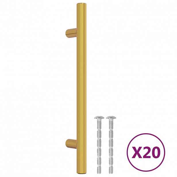 vidaXL Nábytkové úchytky 20 ks zlaté 128 mm nerezová ocel