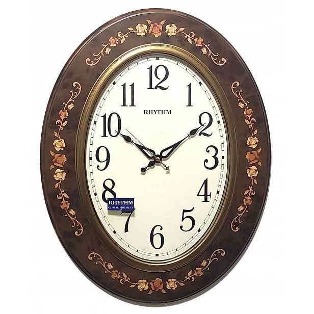 Velké Dřevěné Nástěnné Hodiny Rhythm Retro 60 cm