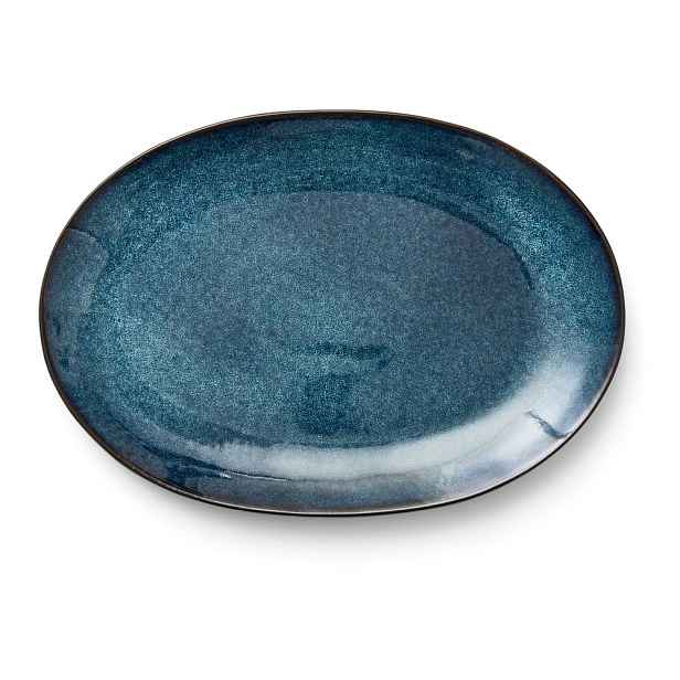 Černý/modrý talíř z kameniny Gastro Dark Blue/Black – Bitz