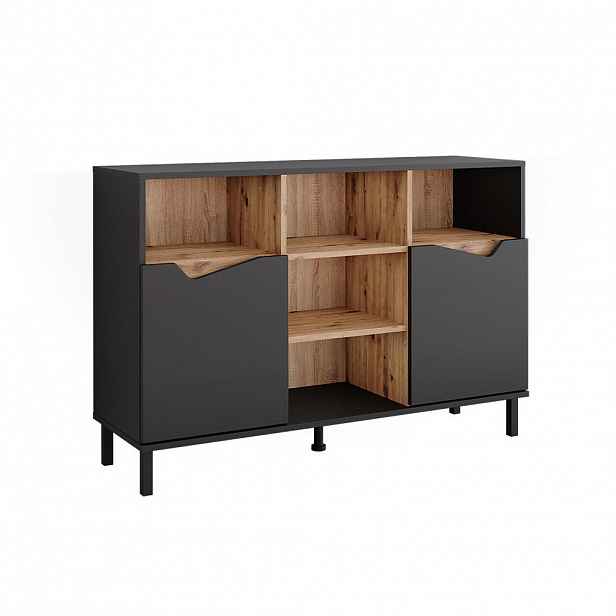 Vicco KREDENC Marelle Antracit/Artisan 120 x 81.3 cm se 2 dveřmi