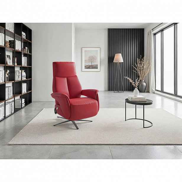 Sit & More RELAXAČNÍ KŘESLO, kůže, červená