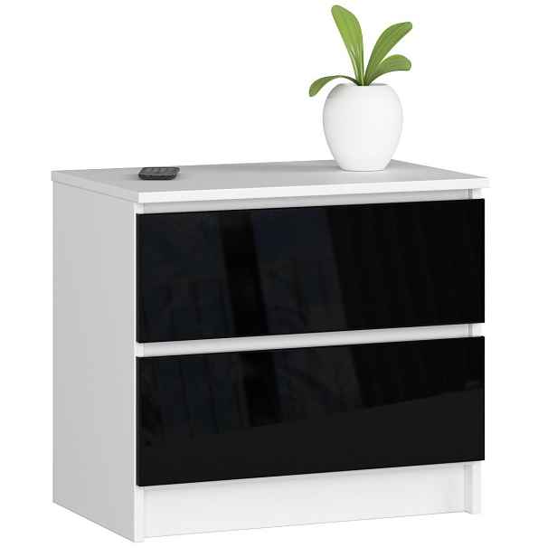 Ak furniture Komoda Liv 60 cm černá lesklá