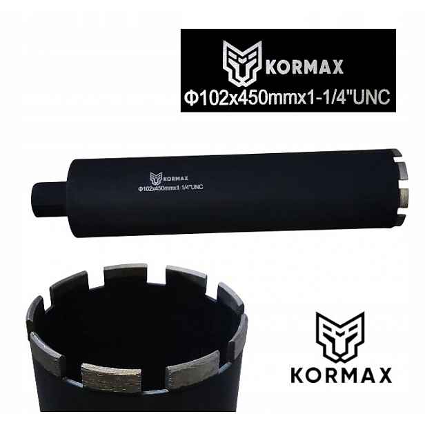 Diamantová korunka 102 mm Korunkový Vrták pro vrtačku Beton 102x450 závit 1.1/4