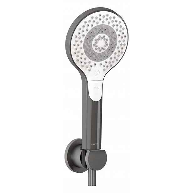 Kludi Dive - Set sprchové hlavice, držáku a hadice, 3 proudy, broušený Gunmetal 69950N2-00