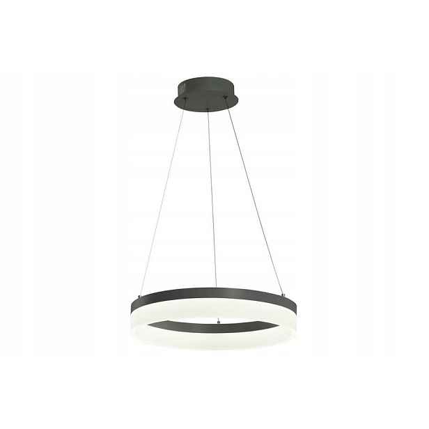 Moderní závěsná Led lampa antracit kulatá 40 cm do obývacího pokoje 4000K Reality