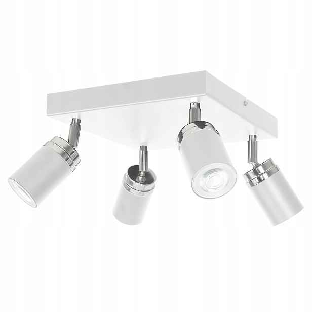 Stropní svítidlo čtvercová 4xGU10 15W bílá chrom Reno Luminex