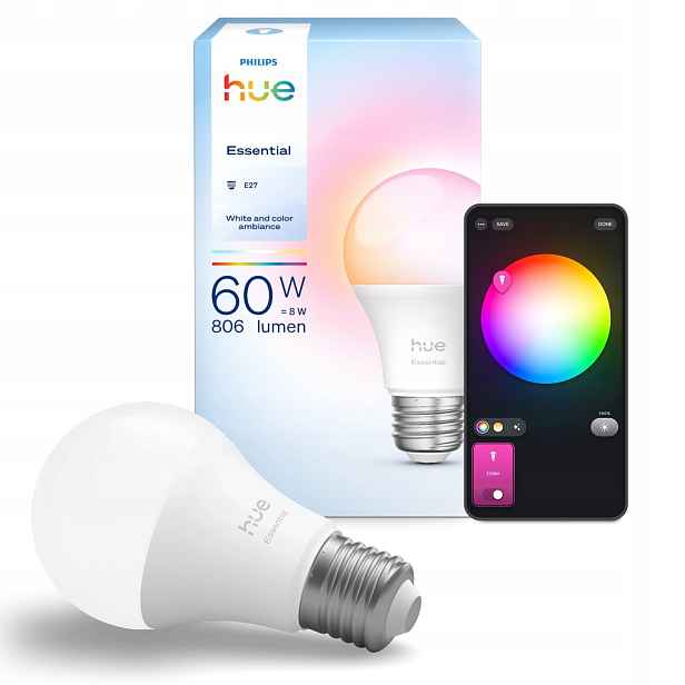 Led žárovka E27 8W 806lm Cct Rgb Smart Inteligentní Philips Hue Essential