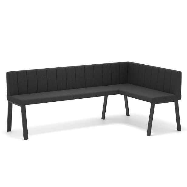 Idohome ROHOVÁ LAVICE MONO Y pravá tkanina prošívaná, 128/168 cm, antracitová