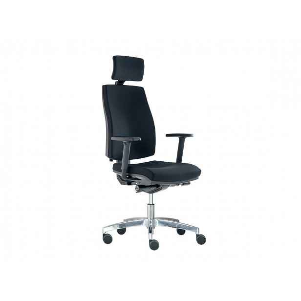 Kancelářská židle JOB s podhlavníkem, černá - výška: 116-143 cm
