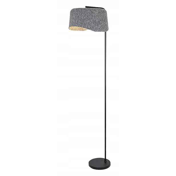 Stojací lampa na podlahu černá popelavá s plstěným stínítkem 175 cm Rabalux
