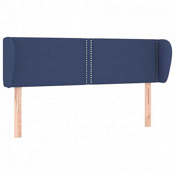 vidaXL Čelo postele typu ušák modré 147x23x78/88 cm textil