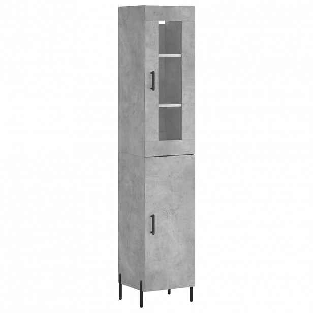 vidaXL Skříň highboard betonově šedá 34,5x34x180 cm kompozitní dřevo