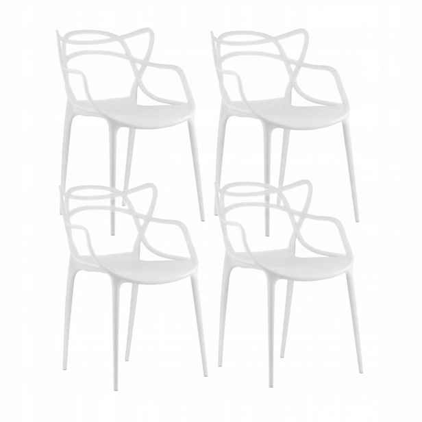 Křeslo Loft Bílé Moderní Designové Křeslo Kuchyňského Obývacího Pokoje Premium x4